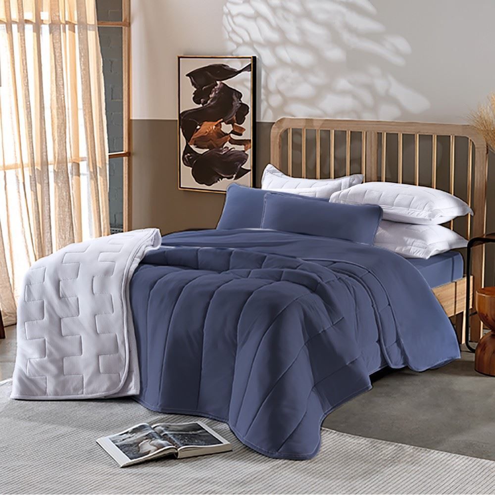 Edredom Solteiro Malha Dupla Face Havan Casa - Denim