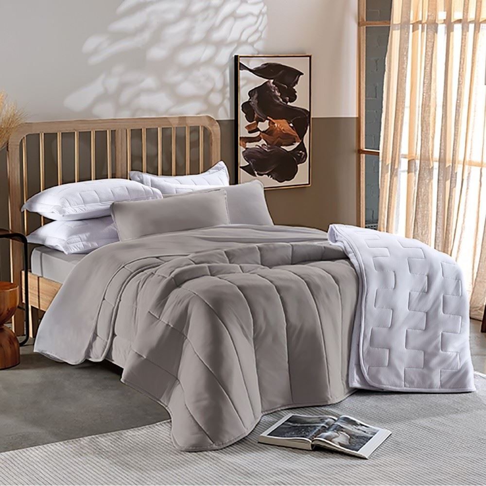 Edredom Solteiro Malha Dupla Face Havan Casa - Taupe