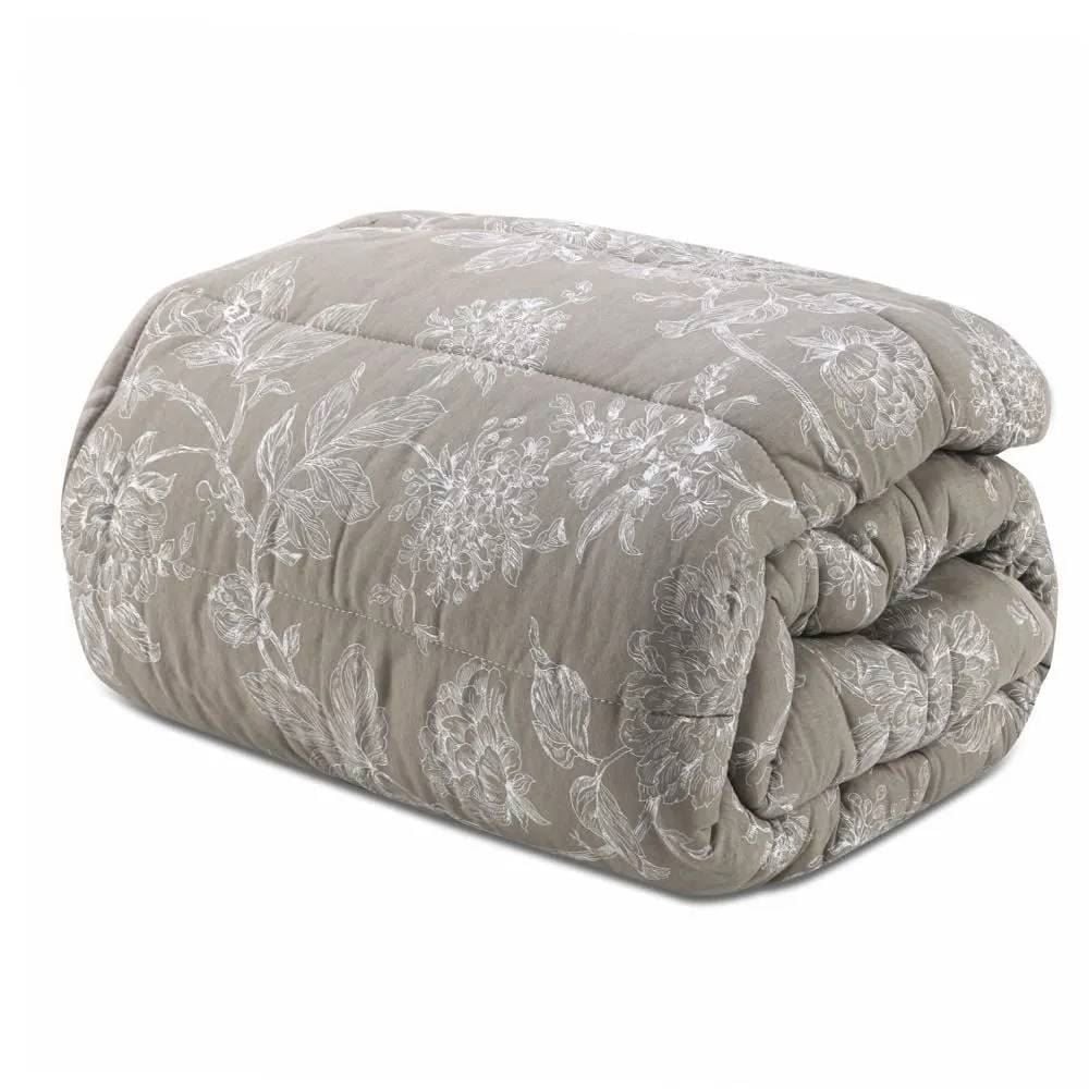Edredom Solteiro 100% Algodão Malha Havan Casa - Constance Taupe