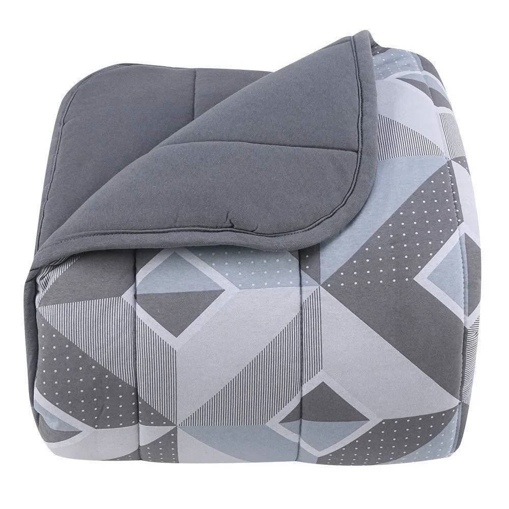 Edredom Solteiro 100% Algodão Malha Havan Casa - Bruce Cinza