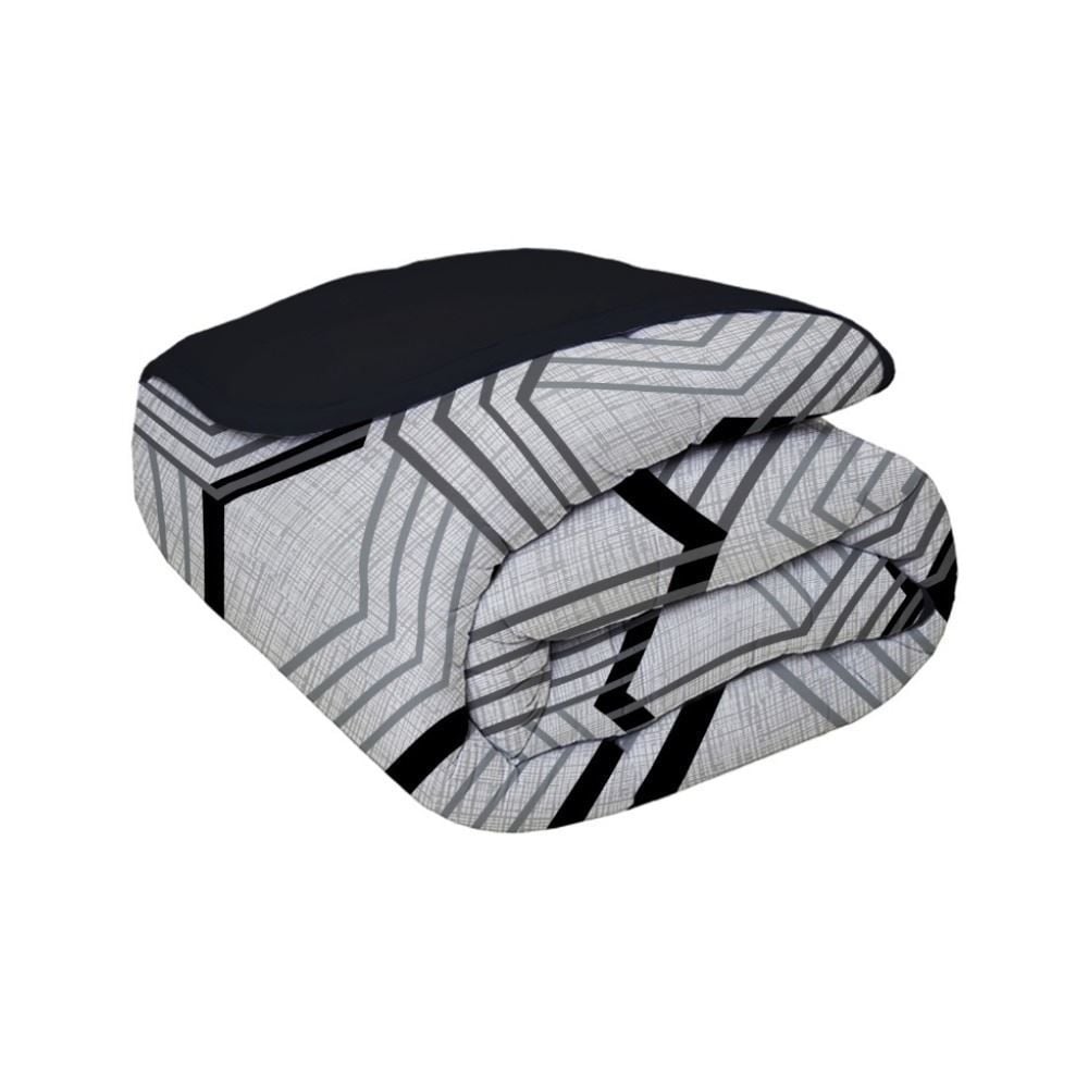 Edredom Solteiro 100% Algodão Malha Havan Casa - Carbon Preto