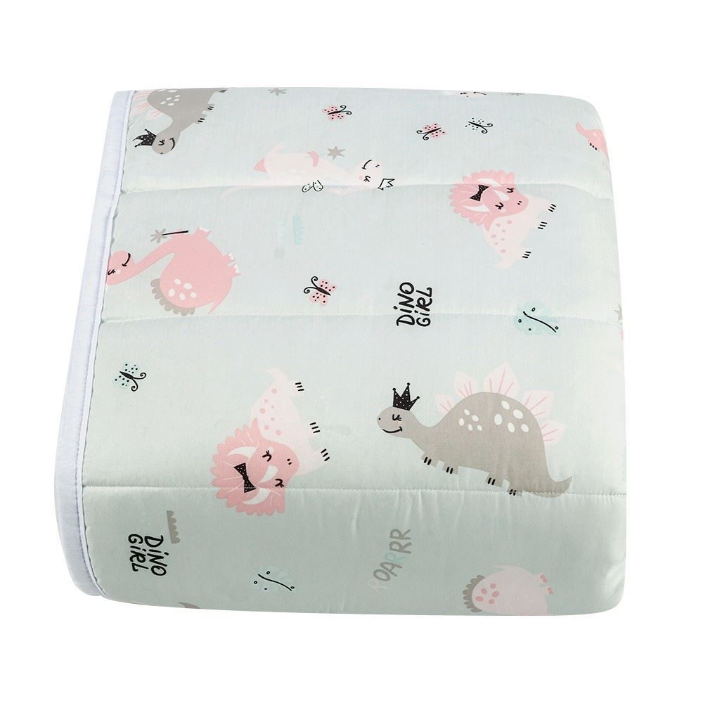 Edredom Solteiro Microfibra 100% Poliéster Kids Solecasa - Dino Rosa