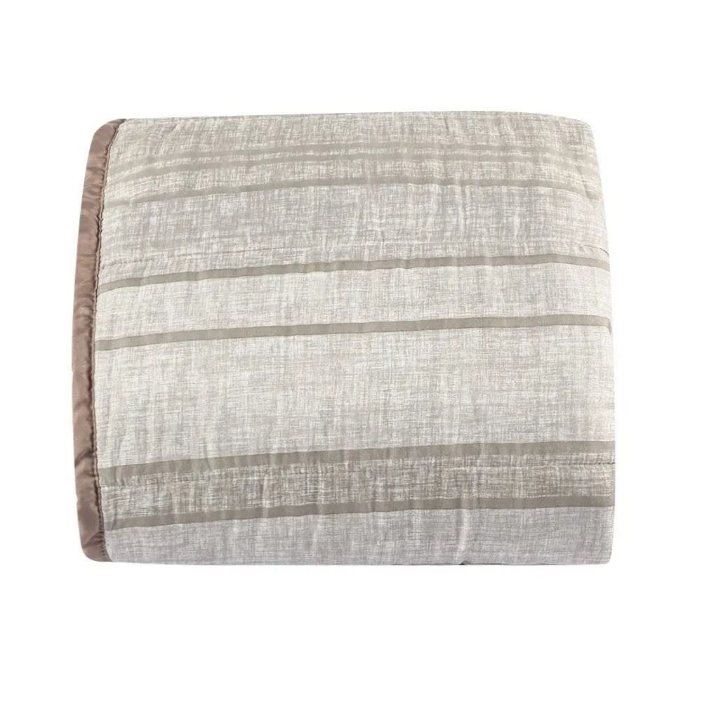 Edredom Solteiro Dupla Face Napoli Havan Casa - Geométrico Taupe