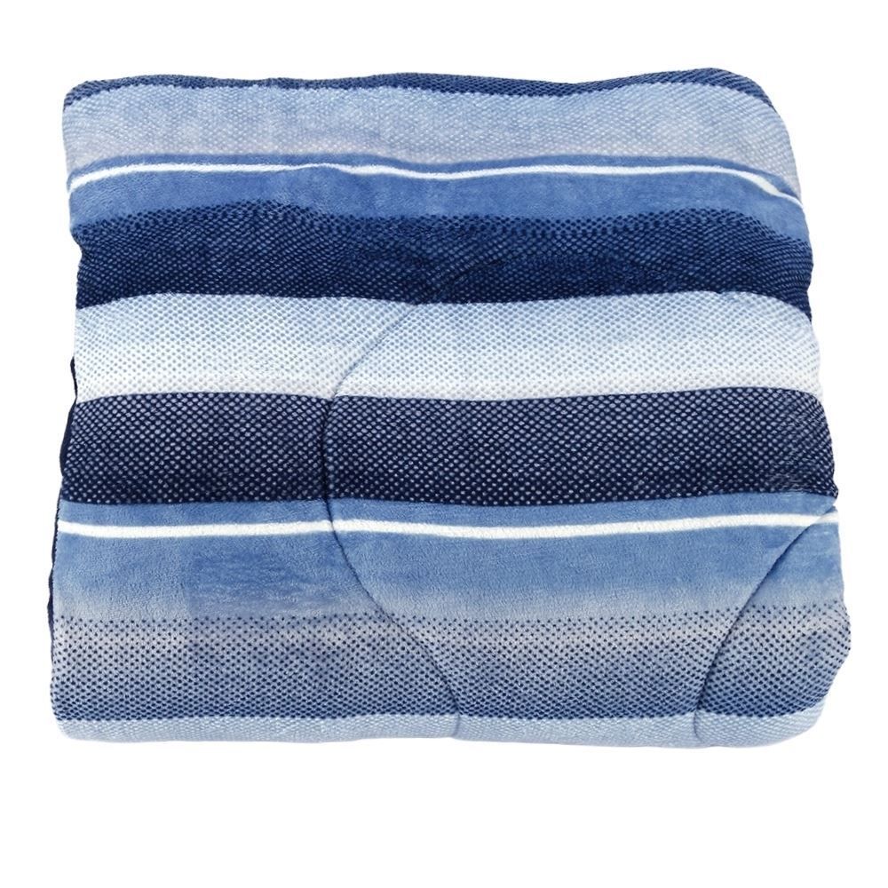 Edredom Solteiro Plush Inove Provence Havan Casa - Theo Geo Azul