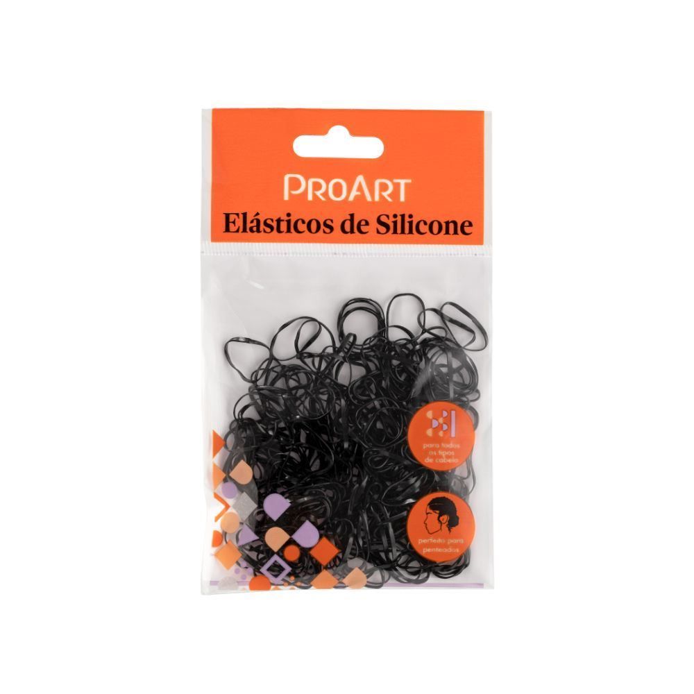 Elástico De Silicone Preto Proart - 200 Unidades
