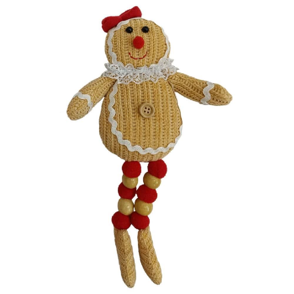 Enfeite Boneco De Gengibre Tricô 30 Cm Tuut - Caramelo