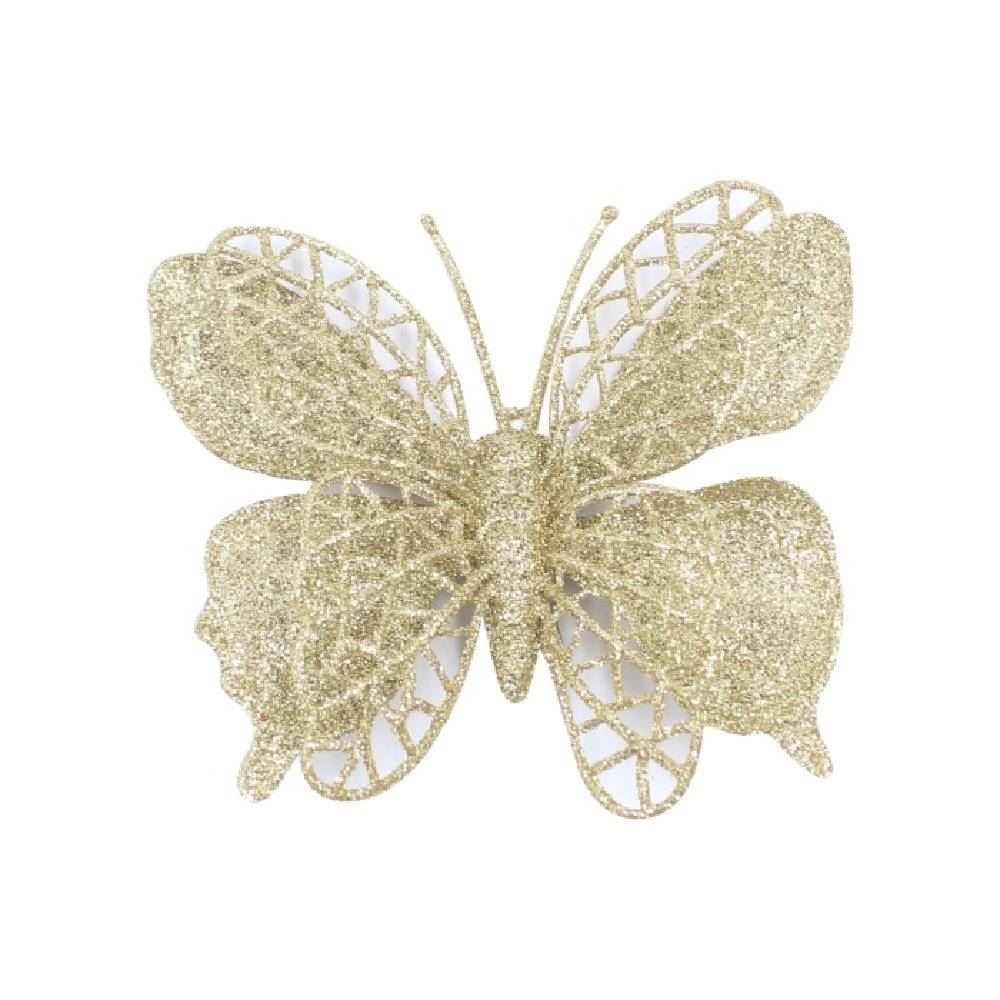 Enfeite Borboleta 2 Peças 14 Cm Havan Casa - Dourado