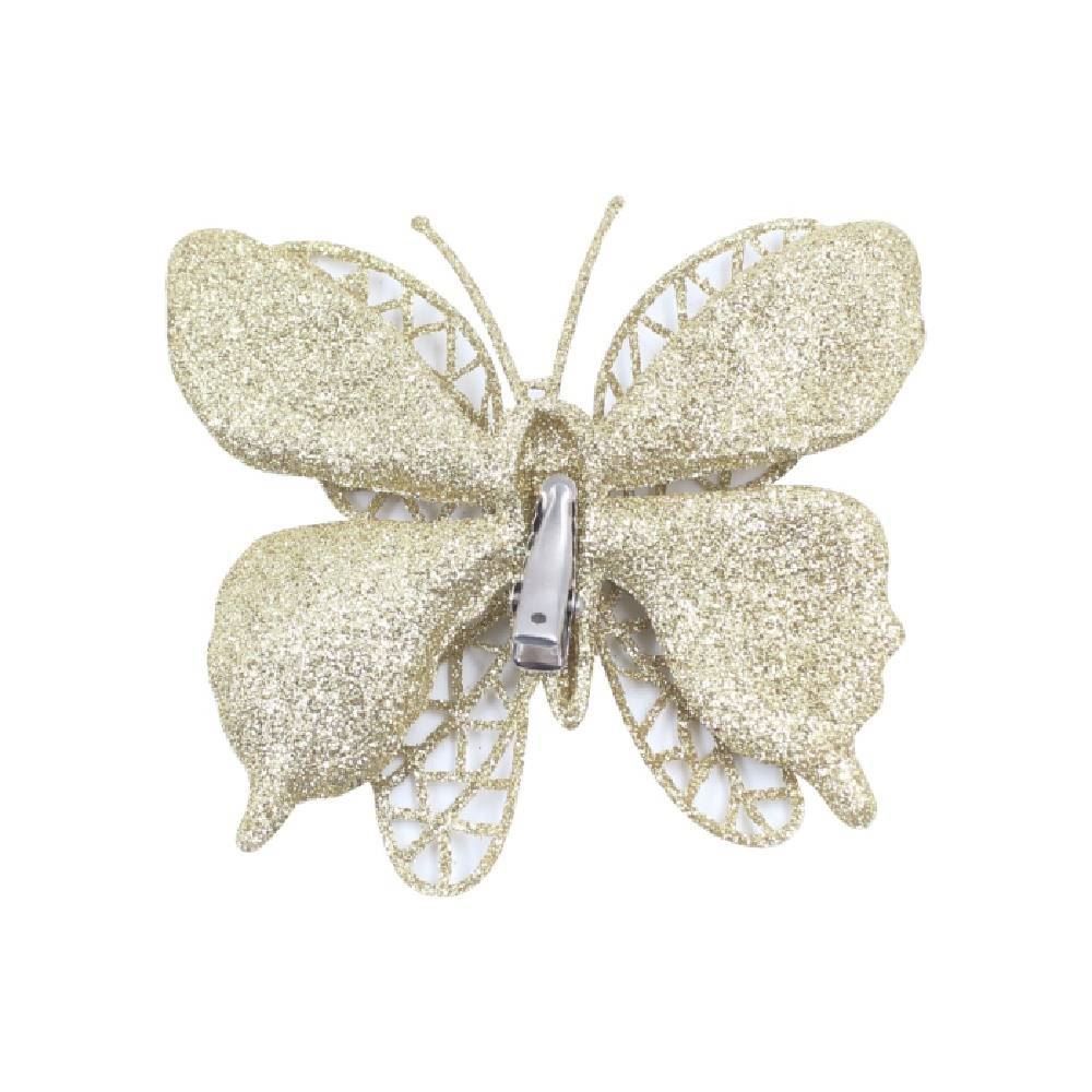 Enfeite Borboleta 2 Peças 14 Cm Havan Casa - Dourado