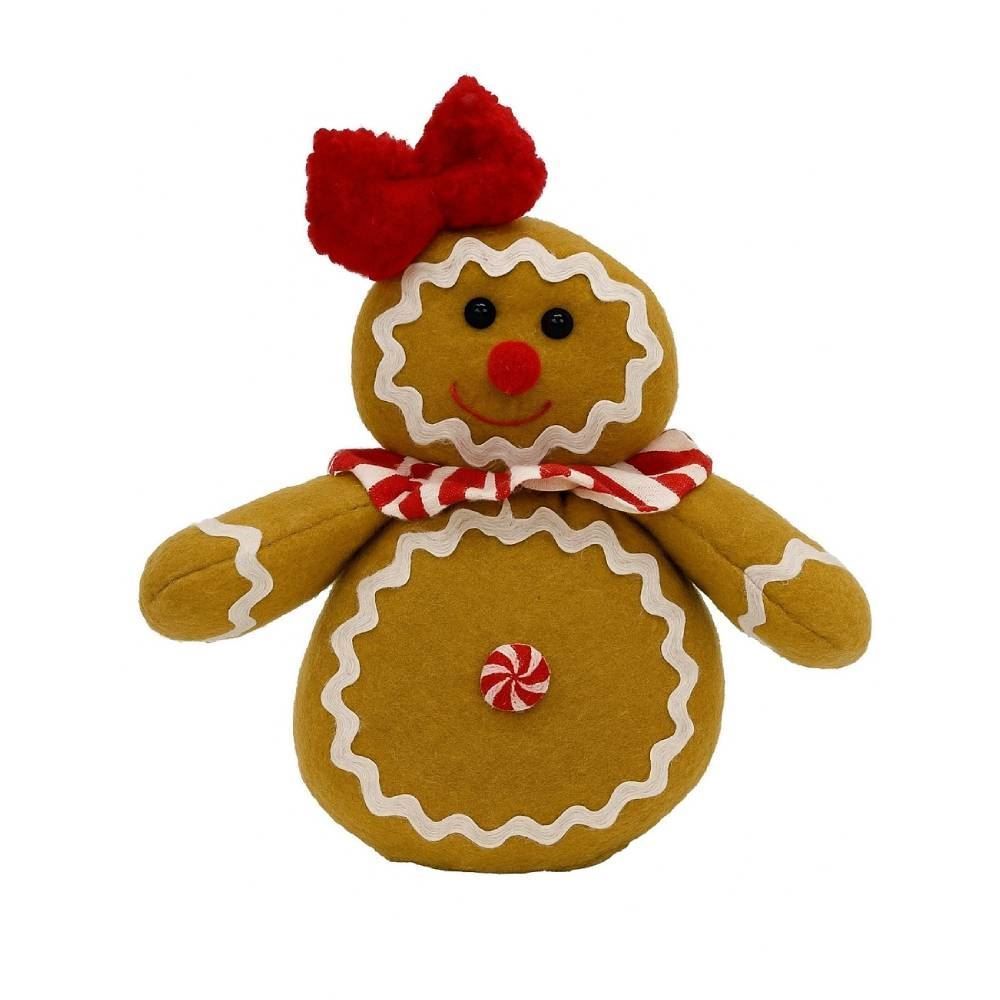 Enfeite Natalino Biscoito De Gengibre Listras 20 Cm Tuut - Sortido