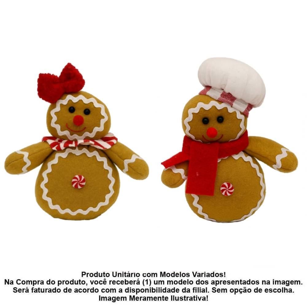 Enfeite Natalino Biscoito De Gengibre Listras 20 Cm Tuut - Sortido