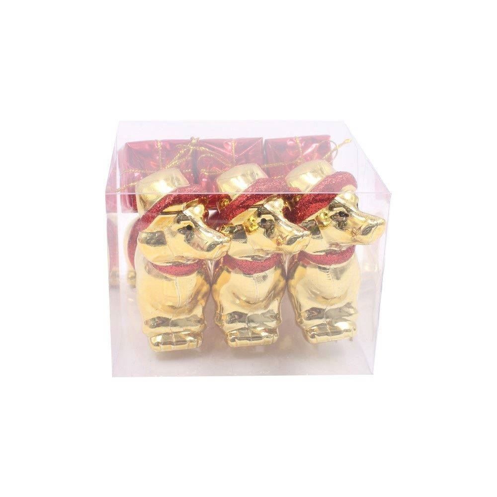 Enfeite Natalino Cachorro Com Presente Havan Casa - 3 Peças 