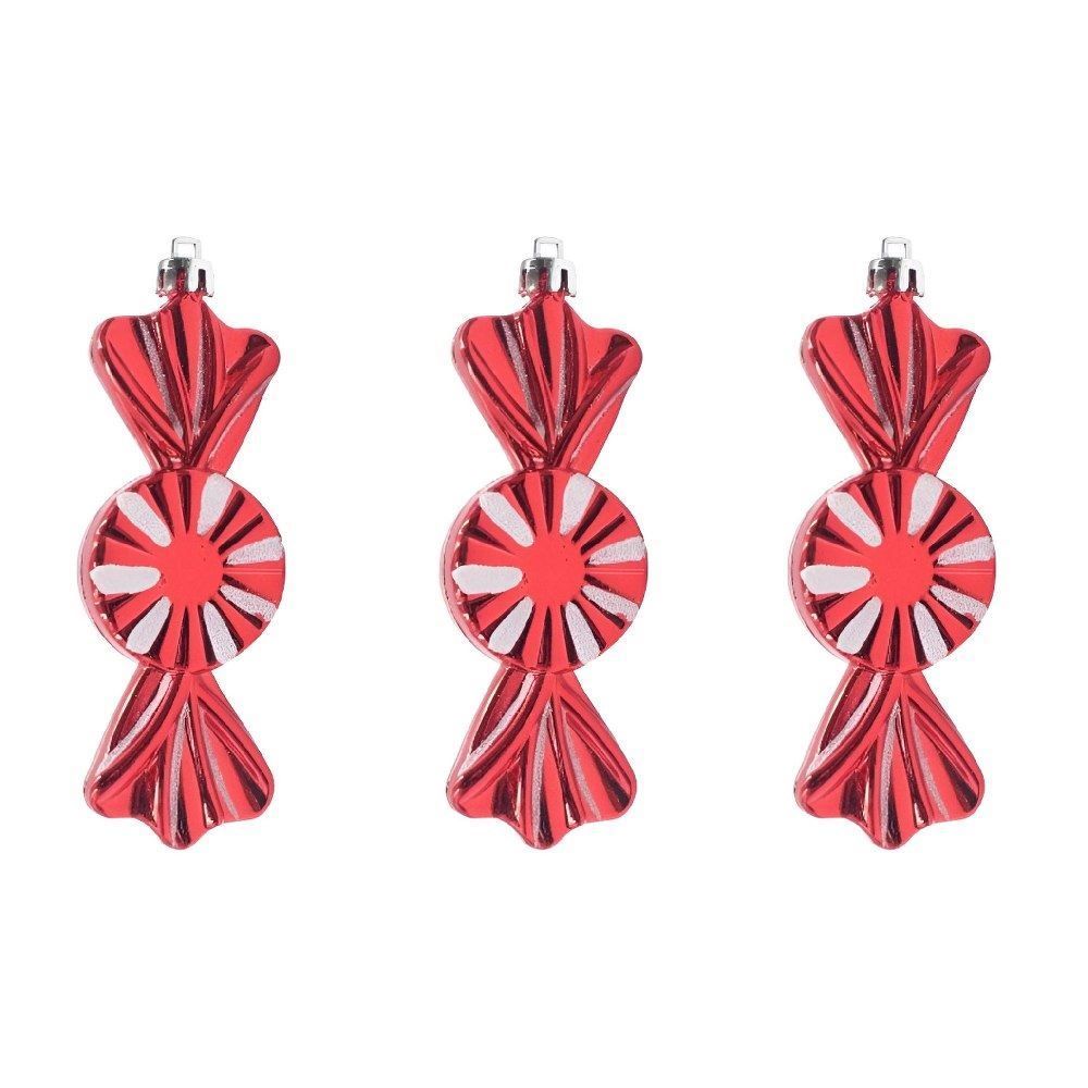 Enfeite Natalino Candy Vermelho Havan Casa 11Cm - 3 Peças 