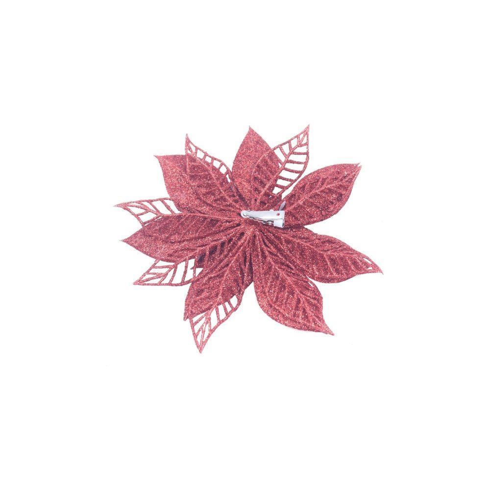 Enfeite Natalino Flor Vermelha Havan Casa 15Cm - 2 Unidades