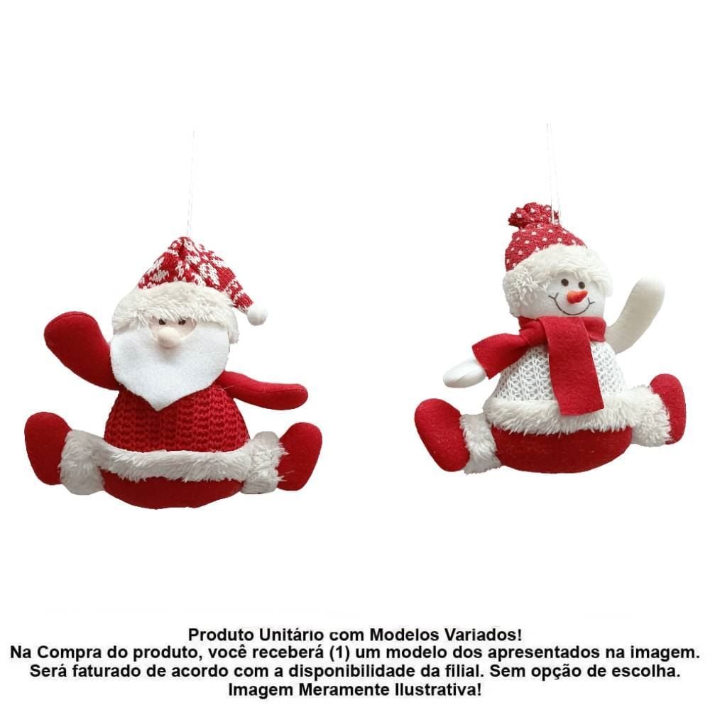 Enfeite Pendurar Papai Noel 16 Cm Rio Master - Sortido