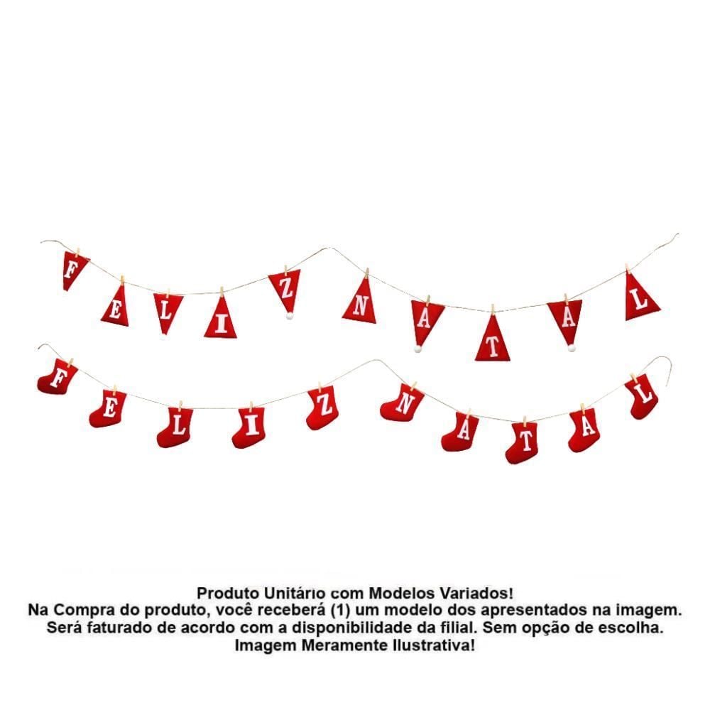 Enfeite Varal Feliz Natal Rio Master - Sortido