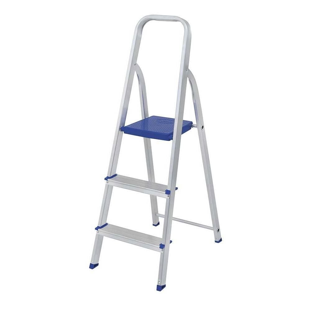 Escada Alumínio 3 Degraus Mor - Prata