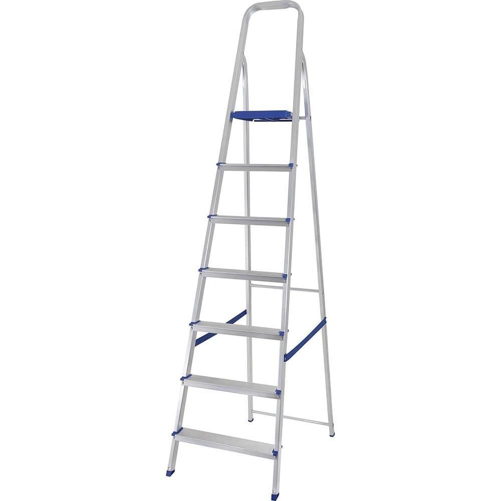 Escada Alumínio 7 Degraus Mor 5105 - Prata