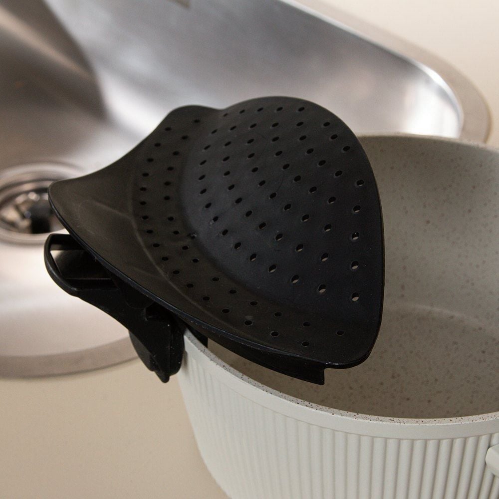 Escorredor Com Clip Para Panela Havan Casa 18 Cm - Preto 