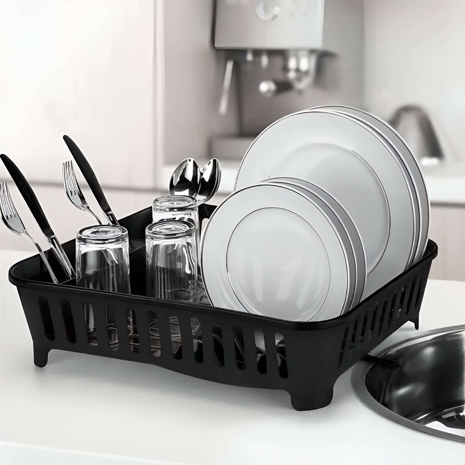 Escorredor De Louças Com Bico Para Escoamento Arthi 46Cm - Preto 