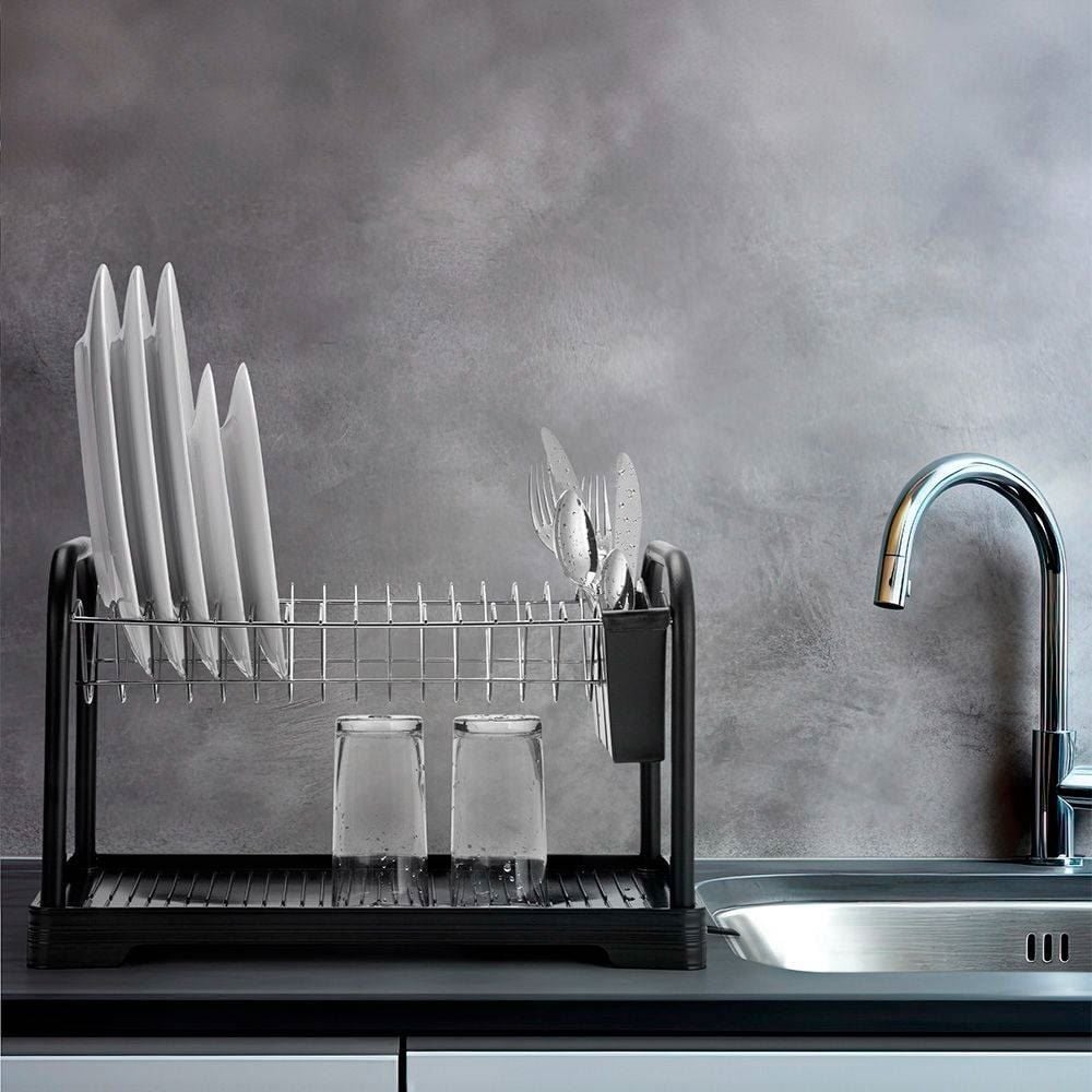 Escorredor de Louças Master Duplo com Bandeja Desmontável Arthi - Preto