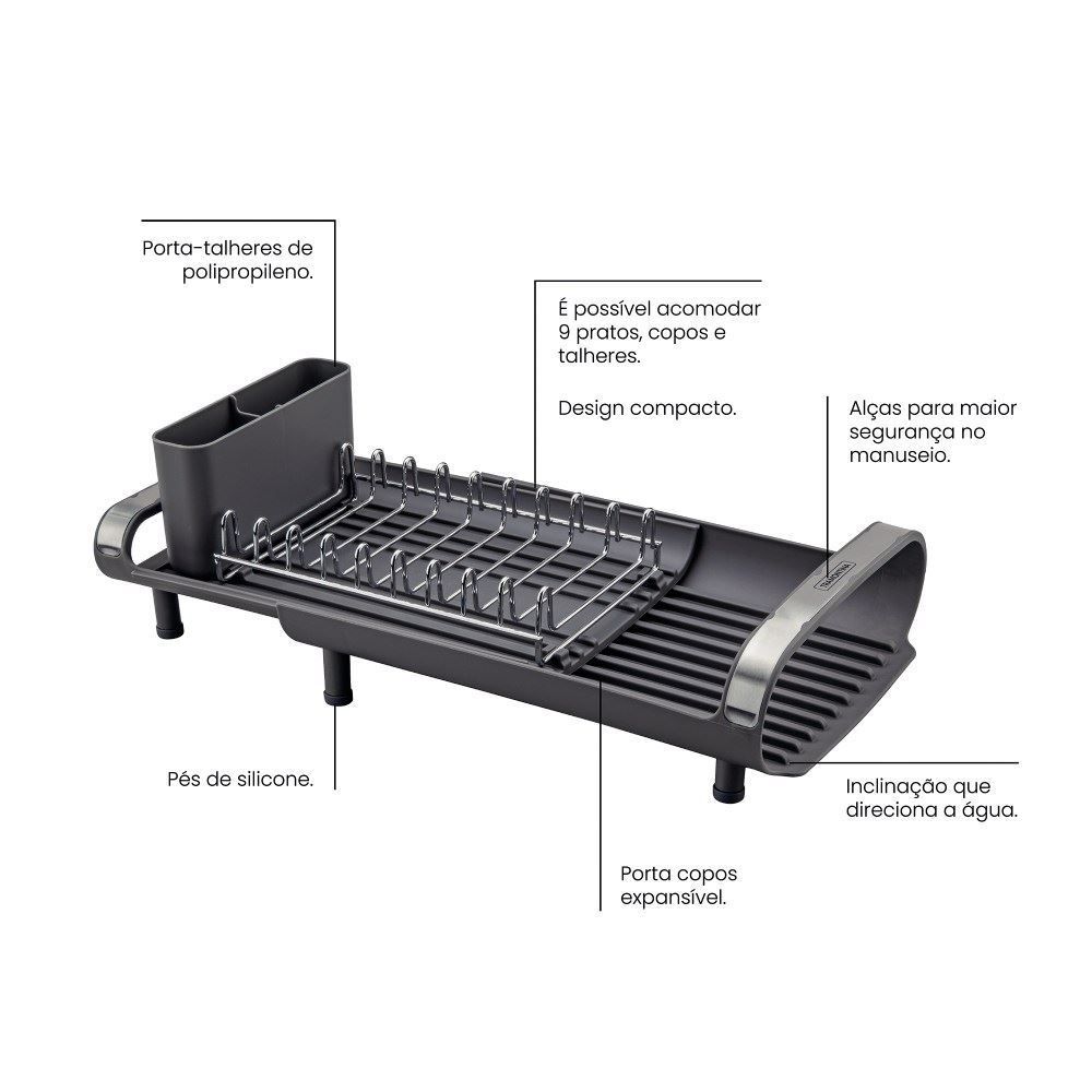 Escorredor De Louças Plurale Tramontina 27,8Cm - Inox