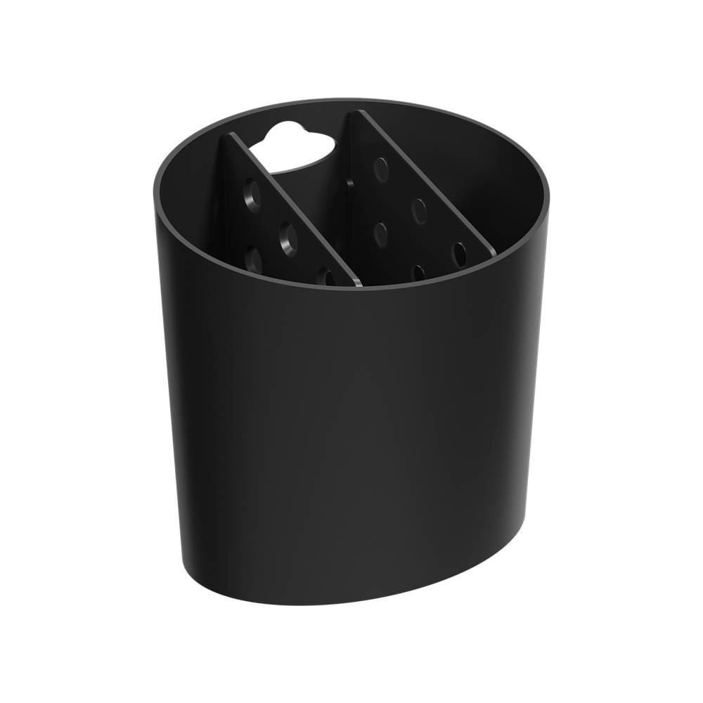 Escorredor De Talheres De Plástico Oval Coza Basic 13,8Cm - Preto