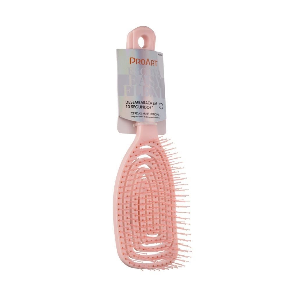 Escova De Cabelo Raquete Easy Flexi Proart - Rosa