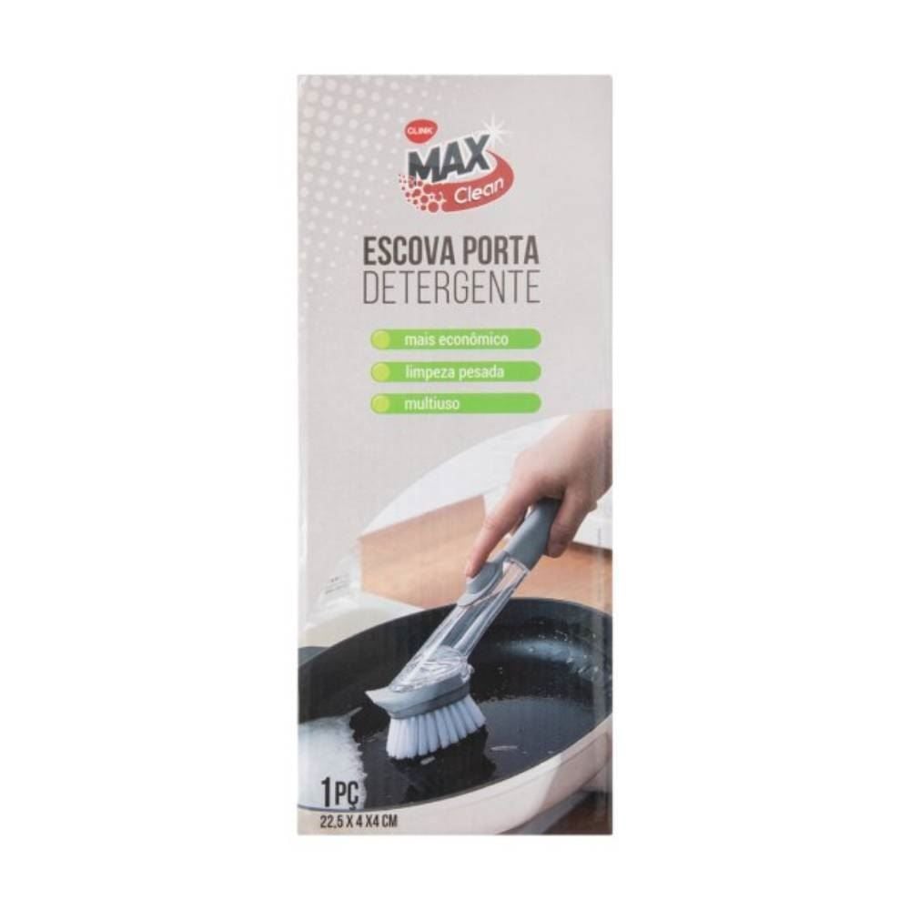 Escova com Porta Detergente 22,5 cm Clink - Cinza