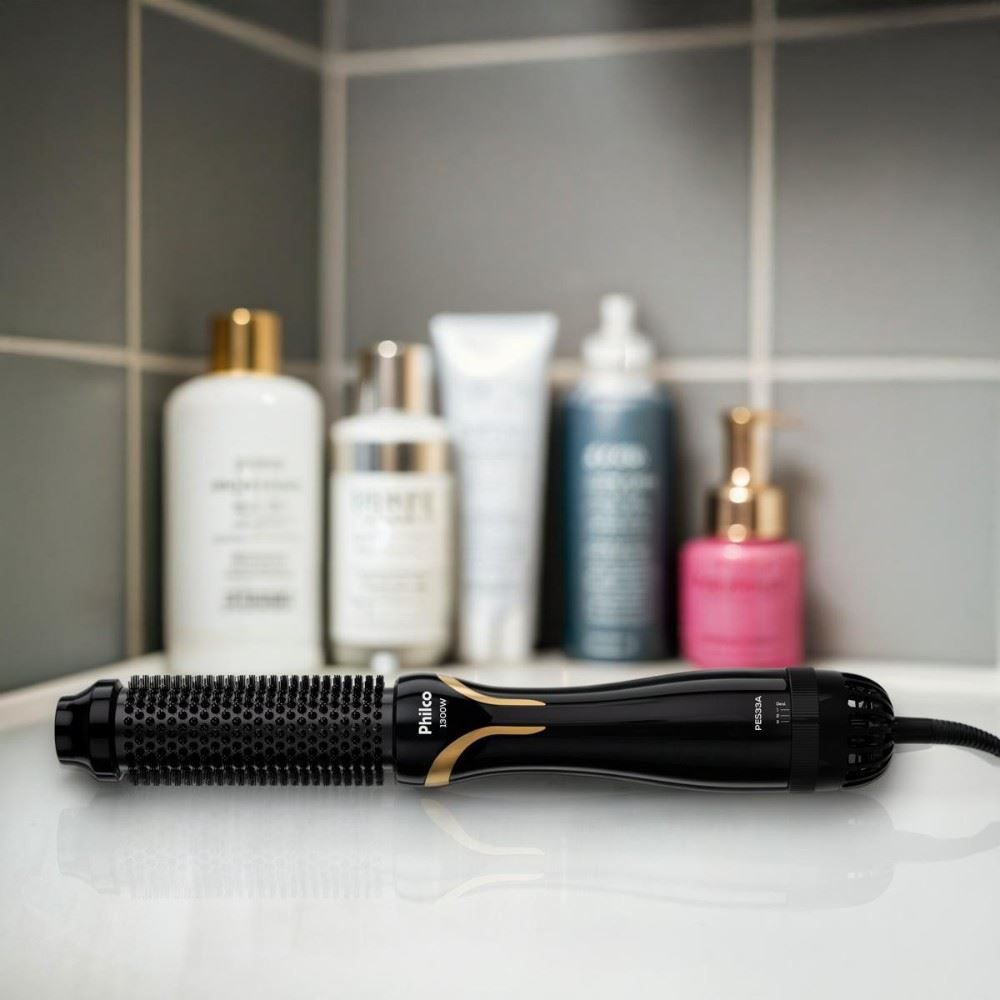 Escova Secadora Philco Bivolt 1300W Íons Tourmaline Pes33a