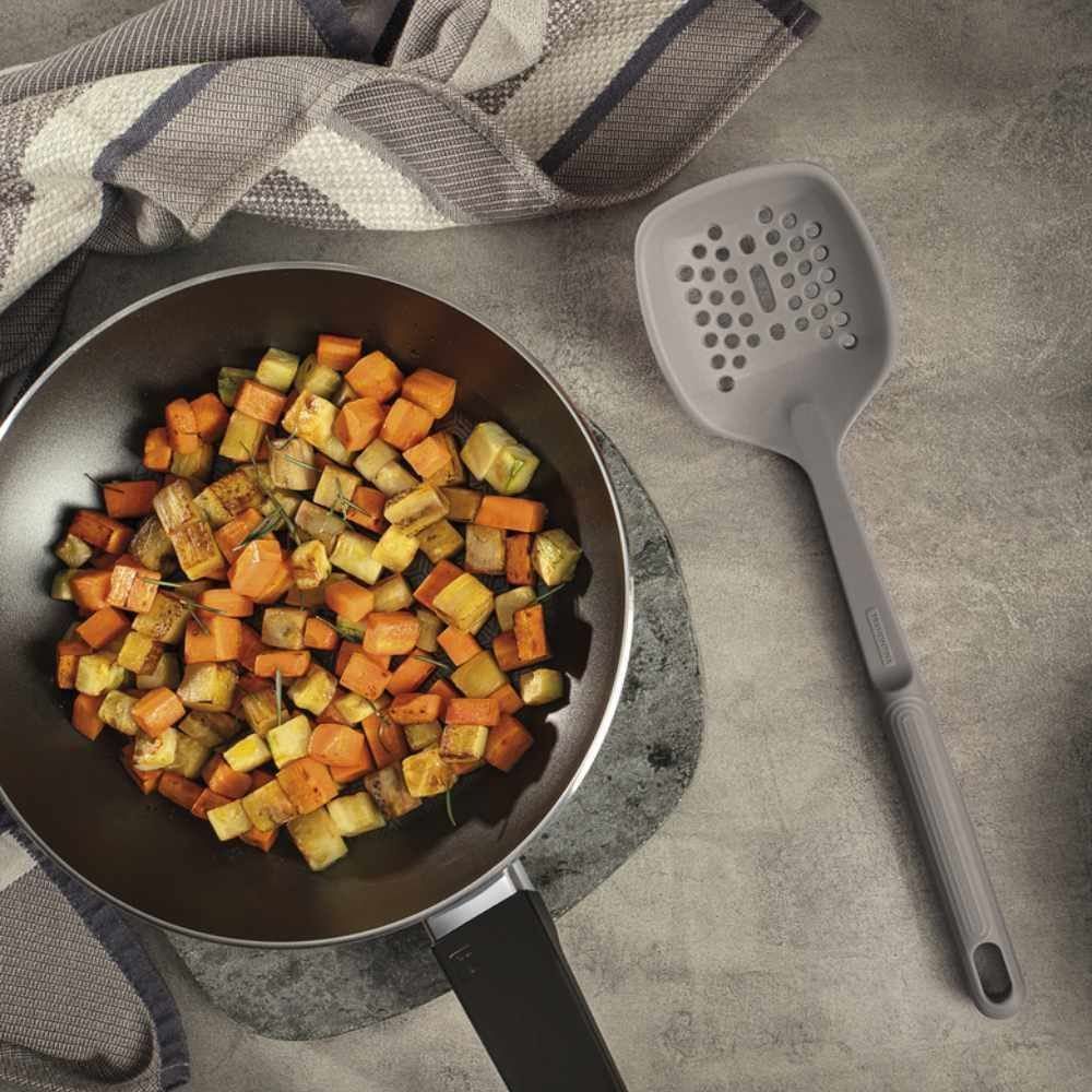 Escumadeira Tramontina Softta Em Silicone - Cinza