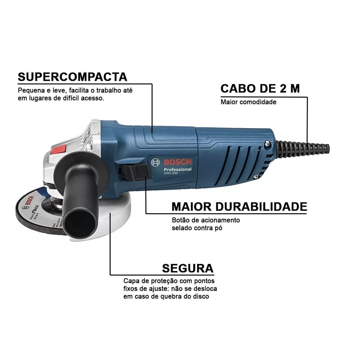 Esmerilhadeira Angular Bosch GWS 850