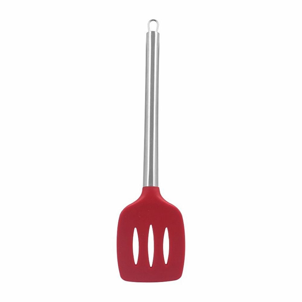 Espátula Vazada Silicone com Cabo Inox Havan Casa 35Cm - Vermelho