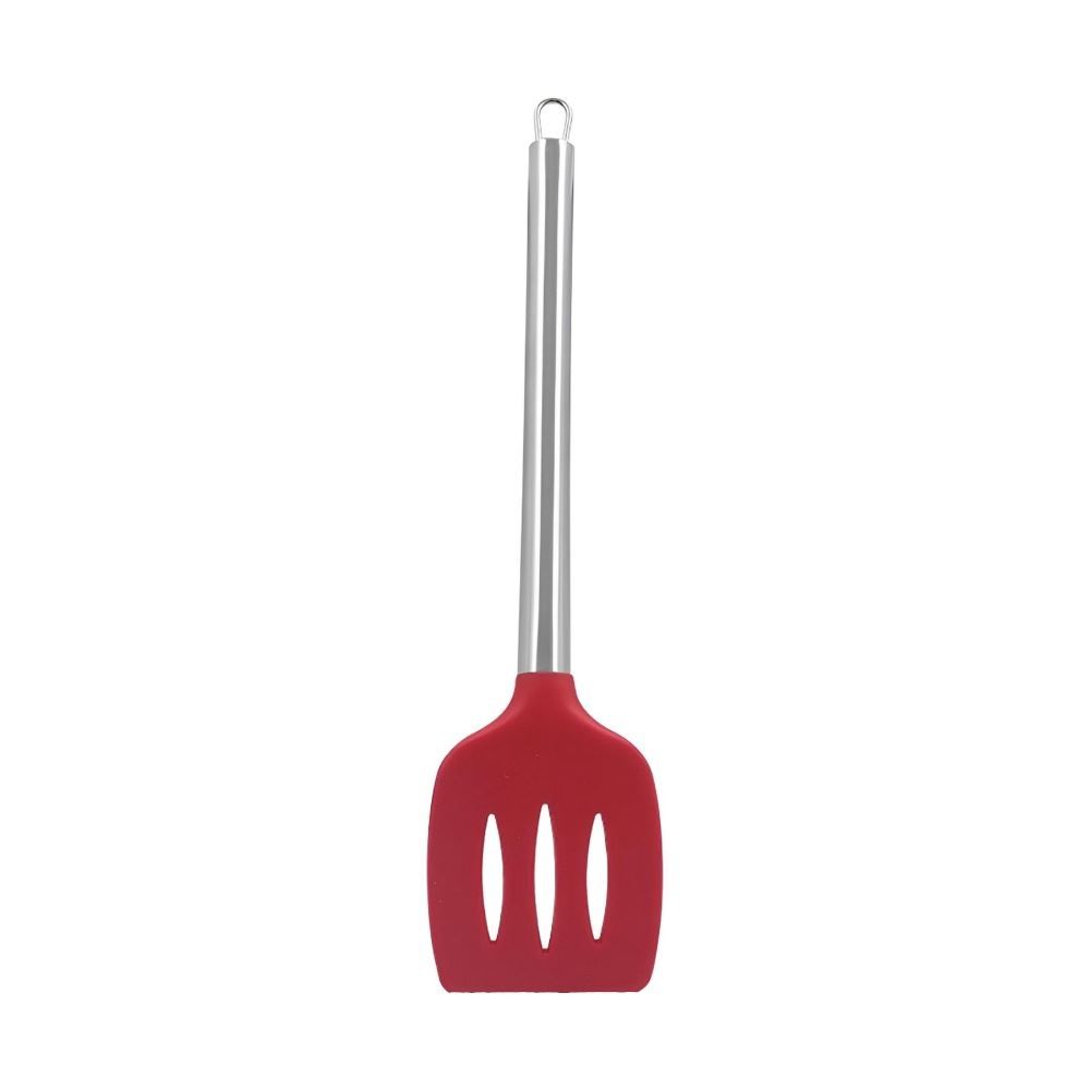 Espátula Vazada Silicone com Cabo Inox Havan Casa 35Cm - Vermelho