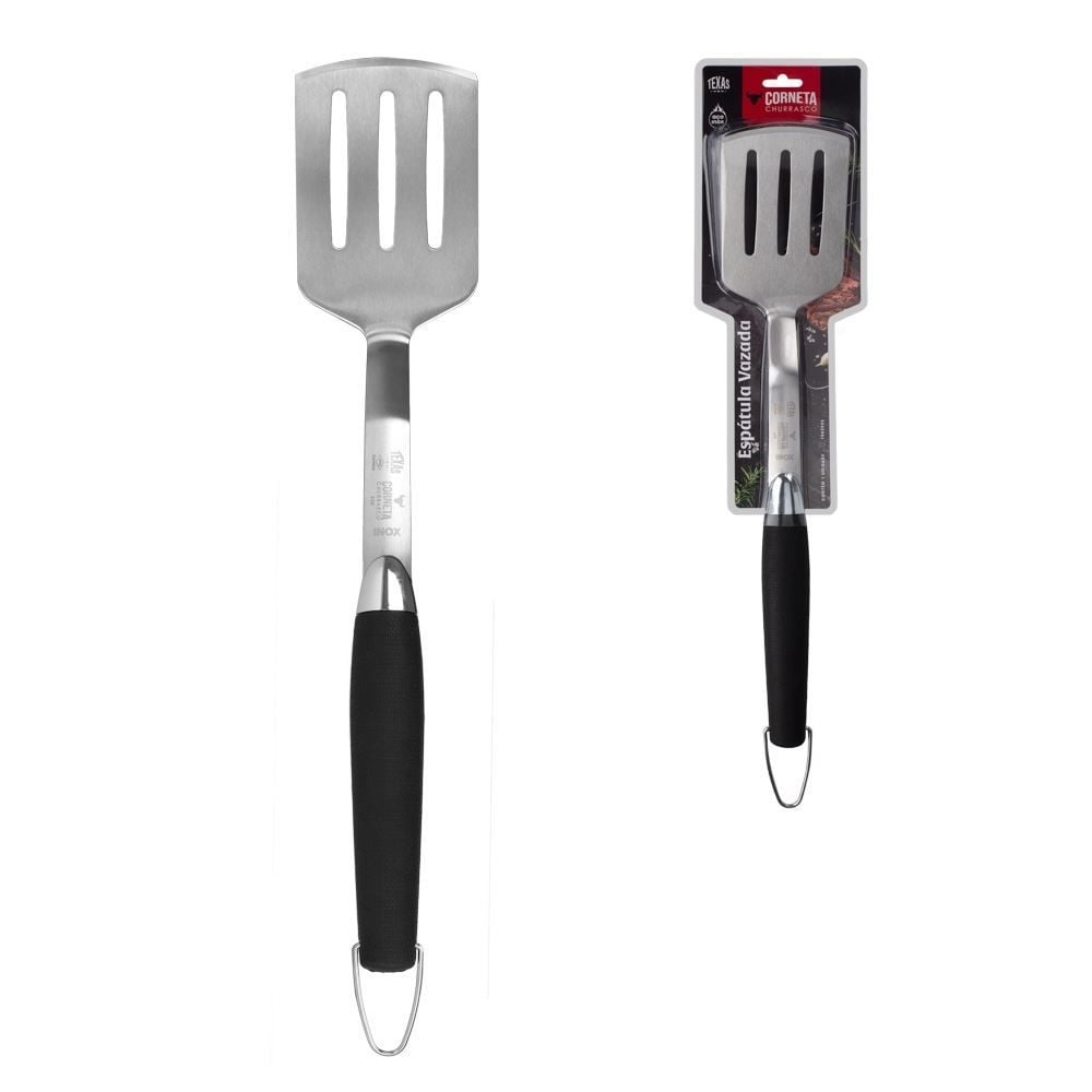 Espátula Vazada para Churrasco Texas 44,5Cm Corneta