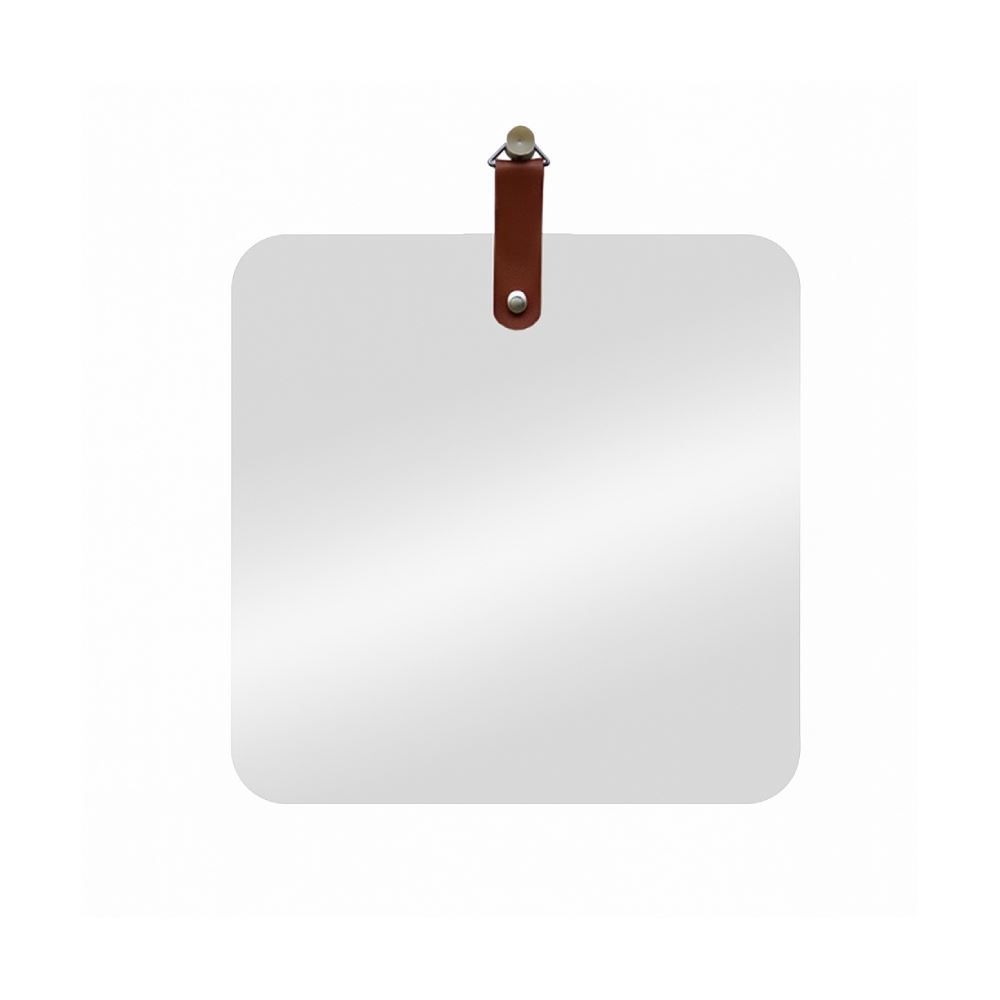 Espelho Quadrado Com Alça Slim Reduna 45 Cm - Caramelo