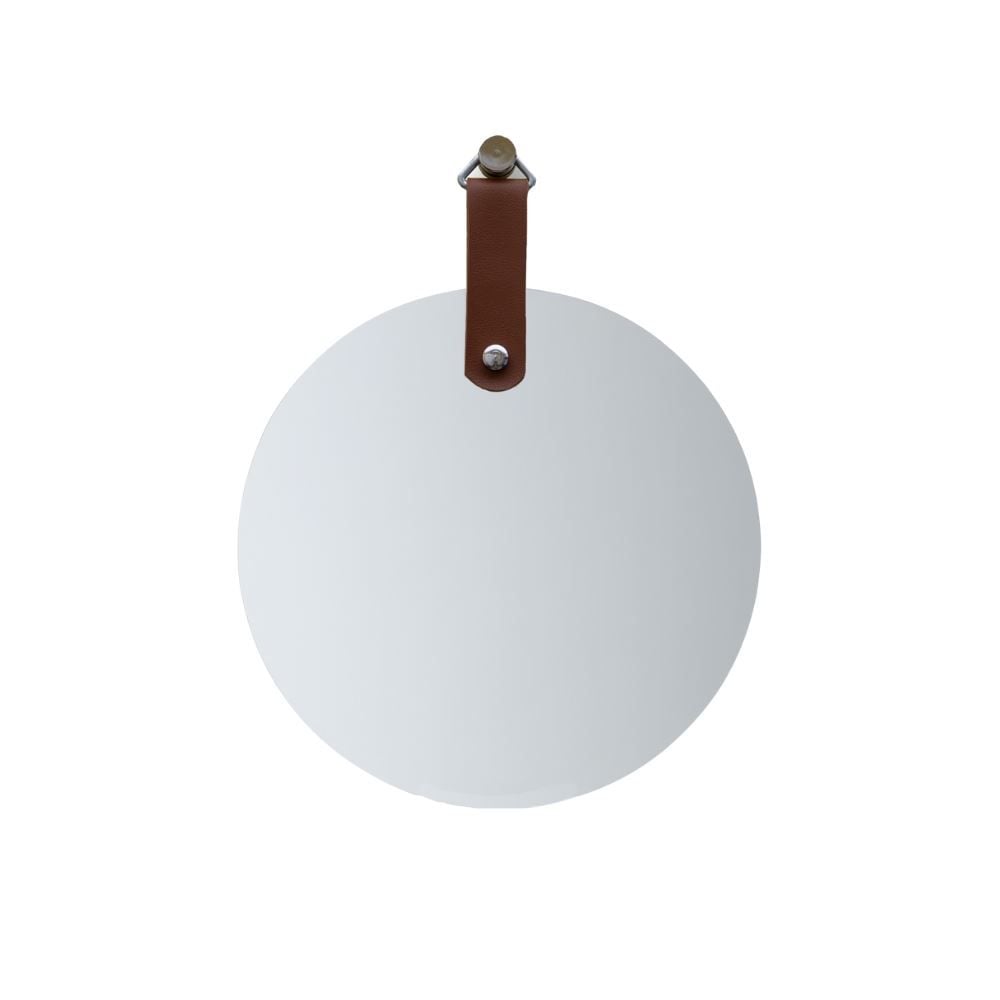 Espelho Redondo Com Alça Slim Reduna 45 Cm - Caramelo