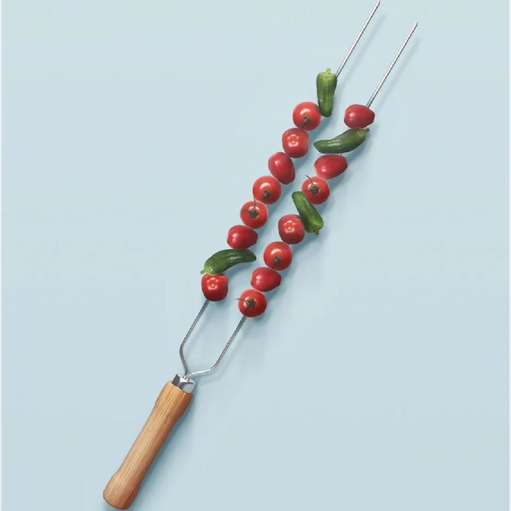 Espeto Fino Duplo 75Cm Mor - 3211