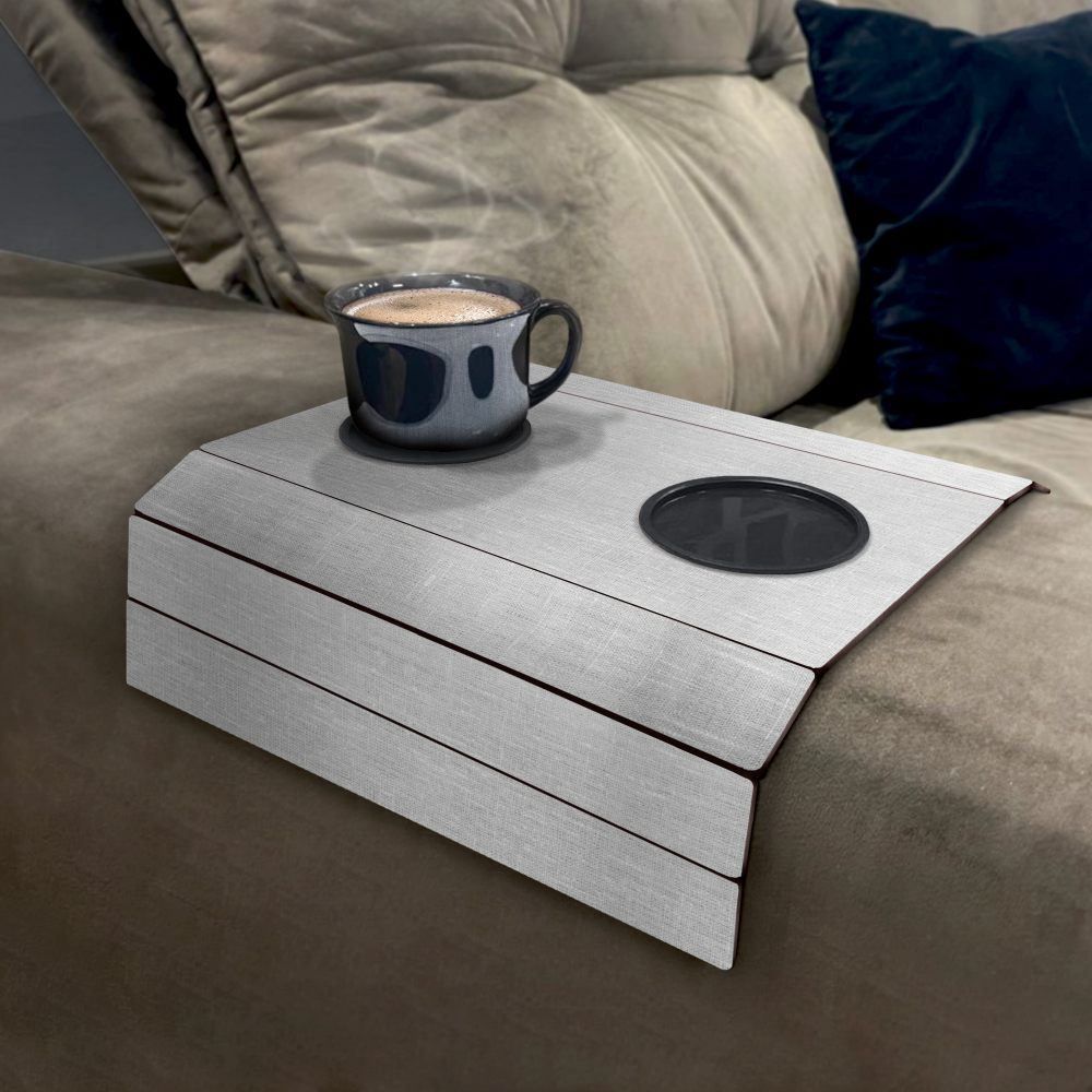 Esteira Flexível Porta Copo Sofá Havan Casa - Linho Cinza