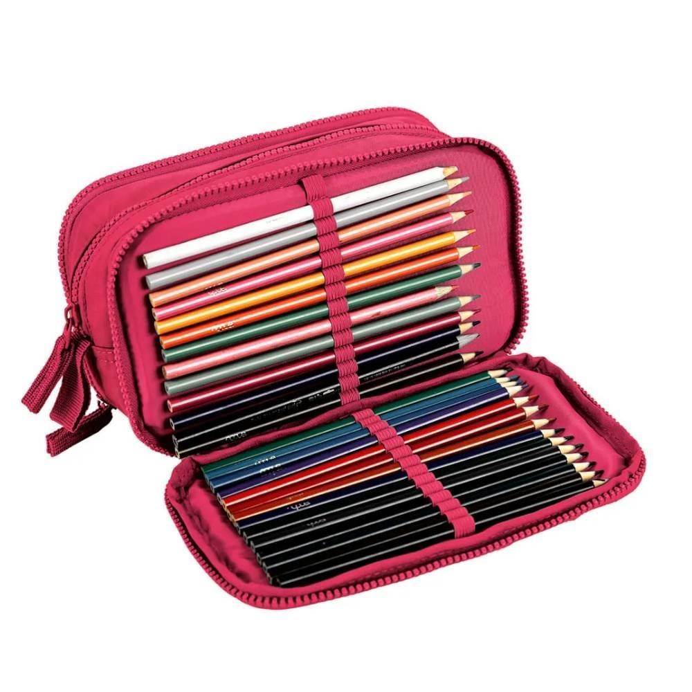 Estojo Box 3 Compartimentos Crinkle Rosa Sestini - 075723-08