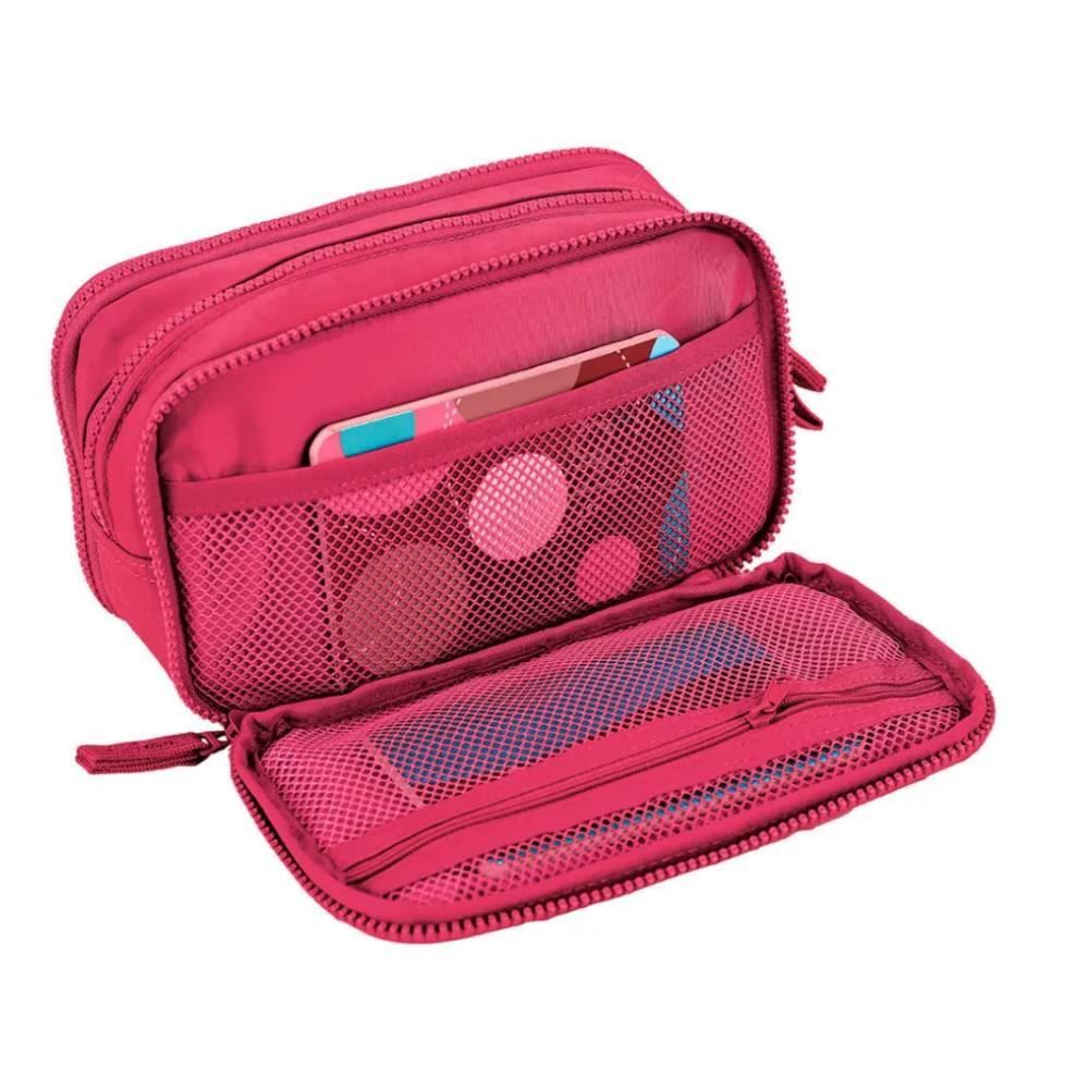 Estojo Box 3 Compartimentos Crinkle Rosa Sestini - 075723-08