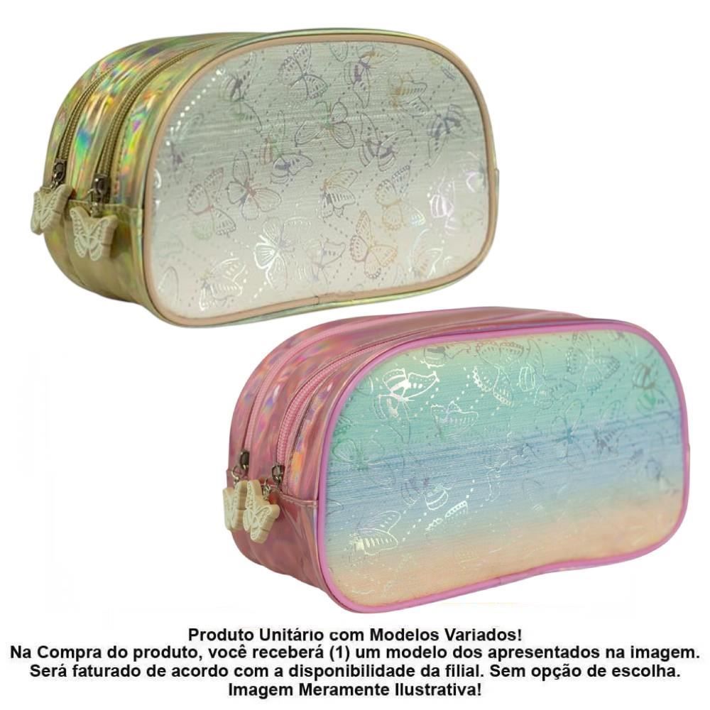 Estojo Duplo Canoa Borboleta Kit Style - Sortido