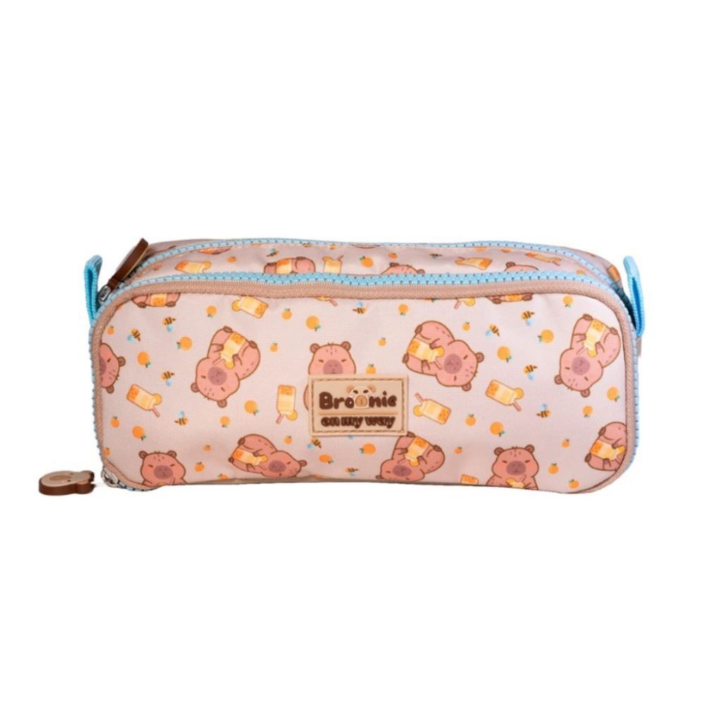 Estojo Duplo Infantil Brownie Capivara Xeryus - Marrom