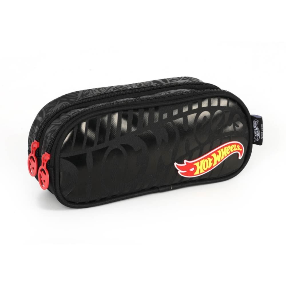 Estojo Duplo Juvenil Luxcel Hot Wheels - Sortido