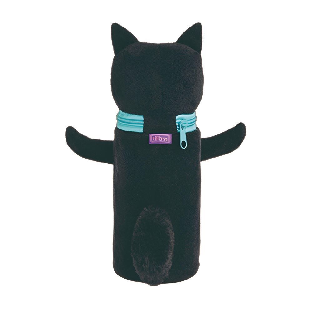 Estojo Infantil Pelúcia Gatinho Tilibra - Preto 