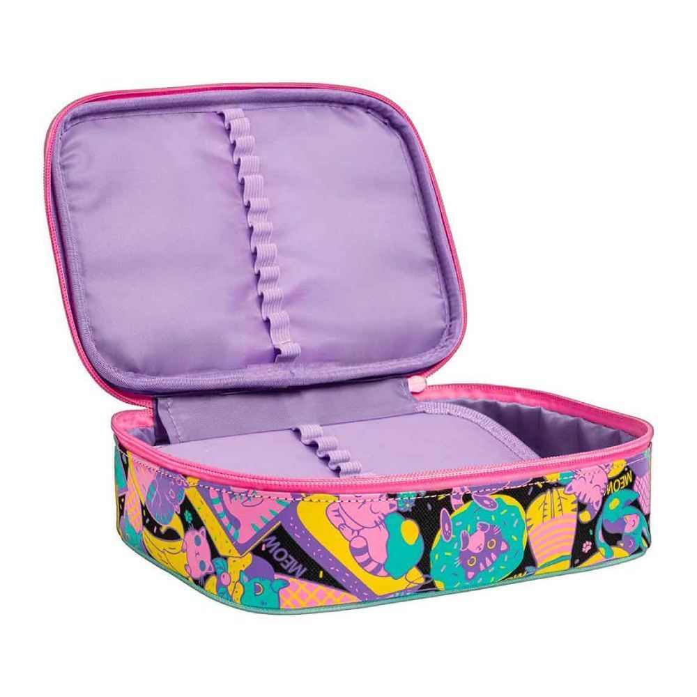 Estojo Retangular Infantil Pelúcia Gatinho Tilibra - Colorido