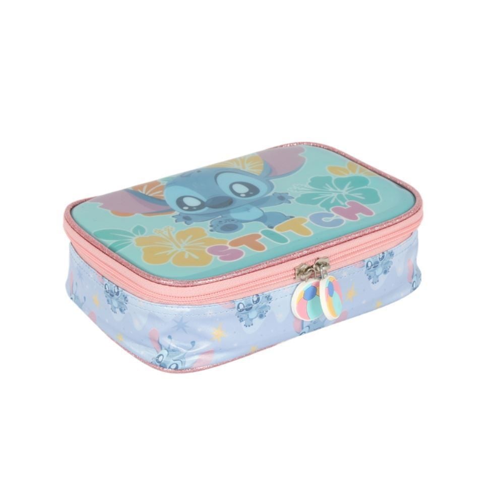 Estojo Retangular Infantil Stitch Glitter Luxcel - Sortido