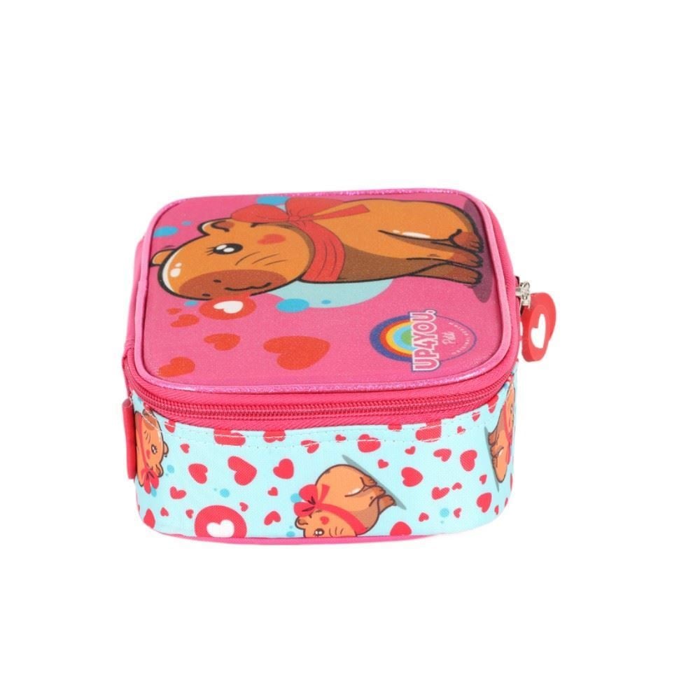 Estojo Retangular Infantil Up Capy Luxcel - Rosa