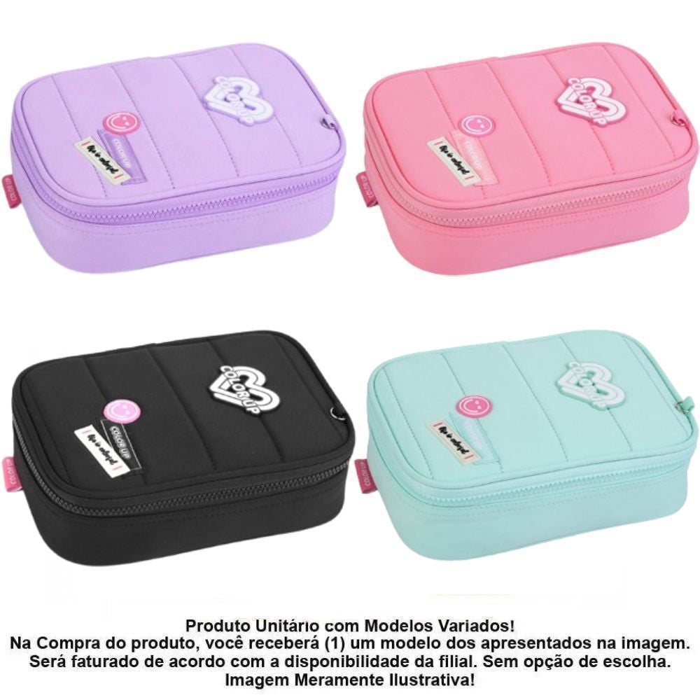 Estojo Retangular Juvenil Colors Seanite - Sortido