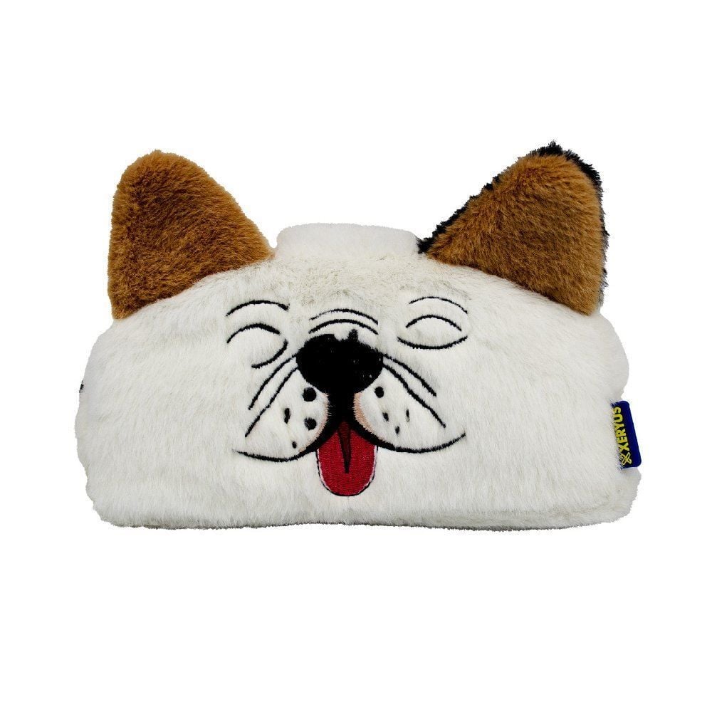 Estojo Simples Infantil Pelúcia Zion Buldog Xeryus - Branco