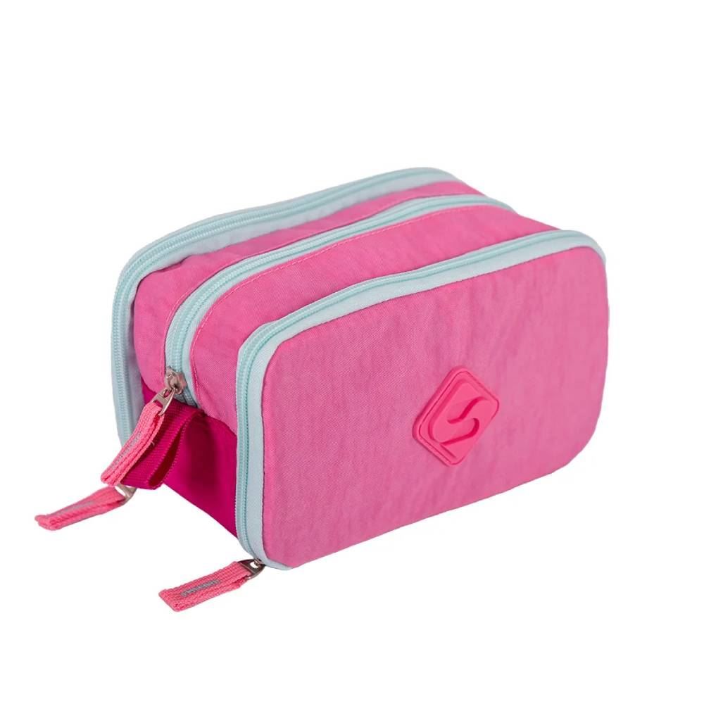 Estojo Triplo Crinkle Double Rosa Sestini - 076156-94